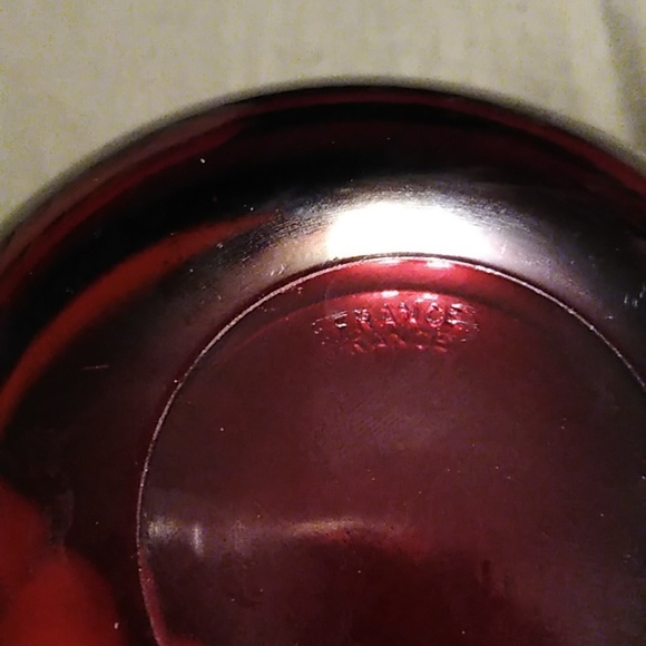 French Ruby Red Vintage Glass Candy Dish Nut Sugar Bowl Arcoroc France - Picture 7 of 7